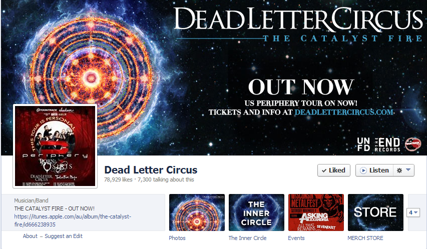 Bands can learn a lot from the Facebook Page of Dead Letter Circus.
